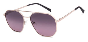Gold Geometric Full Rim Unisex Sunglasses by Vincent Chase Polarized-221005
