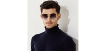 Load image into Gallery viewer, Gold Rectangle/ Square Rimless Unisex Sunglasses by Vincent Chase-229190
