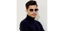 Load image into Gallery viewer, Gold Rectangle/ Square Rimless Unisex Sunglasses by Vincent Chase-229190