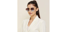 Load image into Gallery viewer, Gold Rectangle/ Square Rimless Unisex Sunglasses by Vincent Chase-229190