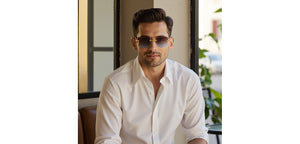 Gold Rectangle/ Square Rimless Unisex Sunglasses by Vincent Chase-229190