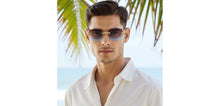 Load image into Gallery viewer, Gold Rectangle/ Square Rimless Unisex Sunglasses by Vincent Chase-229190