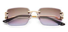 Load image into Gallery viewer, Gold Rectangle/ Square Rimless Unisex Sunglasses by Vincent Chase-229190