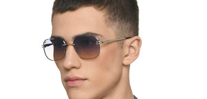 Silver Rectangle/ Square Rimless Unisex Sunglasses by Vincent Chase-216043