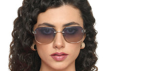 Silver Rectangle/ Square Rimless Unisex Sunglasses by Vincent Chase-216043