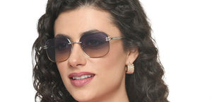 Silver Rectangle/ Square Rimless Unisex Sunglasses by Vincent Chase-216043