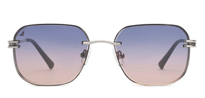 Silver Rectangle/ Square Rimless Unisex Sunglasses by Vincent Chase-216043