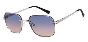 Silver Rectangle/ Square Rimless Unisex Sunglasses by Vincent Chase-216043