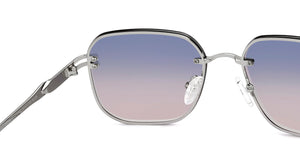 Silver Rectangle/ Square Rimless Unisex Sunglasses by Vincent Chase-216043