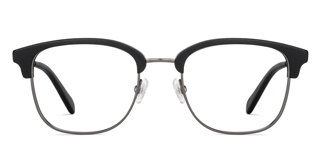 Black Rectangle Full Rim Men Eyeglasses by Fossil-202105