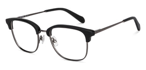 Black Rectangle Full Rim Men Eyeglasses by Fossil-202105