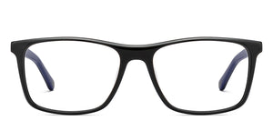 Black Rectangle Full Rim Unisex Eyeglasses by Fossil-205583