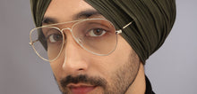 Load image into Gallery viewer, Gold Aviator Full Rim Men Eyeglasses by John Jacobs-212532