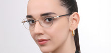 Load image into Gallery viewer, Gold Cat Eye Full Rim Women Eyeglasses by John Jacobs-225395