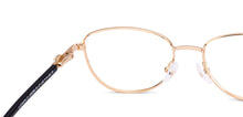 Load image into Gallery viewer, Gold Cat Eye Full Rim Women Eyeglasses by John Jacobs-225395