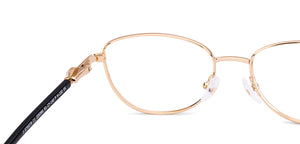 Gold Cat Eye Full Rim Women Eyeglasses by John Jacobs-225395