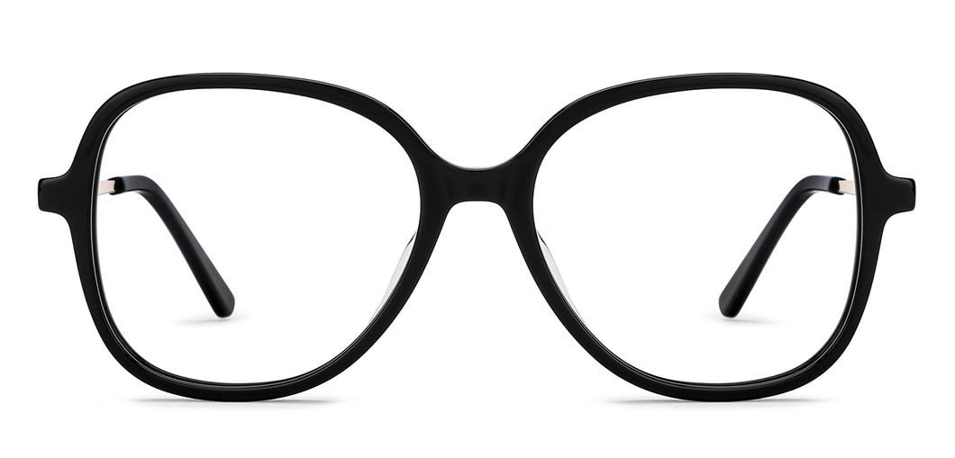 Black Geometric Full Rim Unisex Eyeglasses by Le Petit Lunetier-216902