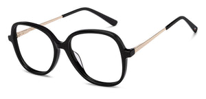 Black Geometric Full Rim Unisex Eyeglasses by Le Petit Lunetier-216902