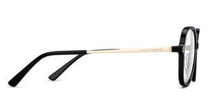 Black Geometric Full Rim Unisex Eyeglasses by Le Petit Lunetier-216902