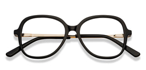 Black Geometric Full Rim Unisex Eyeglasses by Le Petit Lunetier-216902