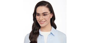 Gold Geometric Full Rim Unisex Eyeglasses by Vincent Chase Online-206262