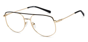 Gold Geometric Full Rim Unisex Eyeglasses by Vincent Chase Online-206262