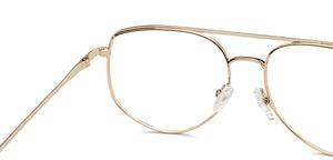 Gold Geometric Full Rim Unisex Eyeglasses by Vincent Chase Online-206262