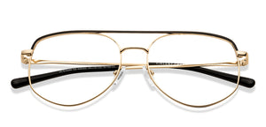 Gold Geometric Full Rim Unisex Eyeglasses by Vincent Chase Online-206262