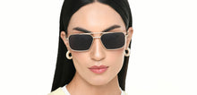 Load image into Gallery viewer, Gold Rectangle/ Square Full Rim Unisex Sunglasses by Vincent Chase Polarized-221883