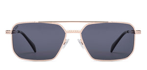Gold Rectangle/ Square Full Rim Unisex Sunglasses by Vincent Chase Polarized-221883