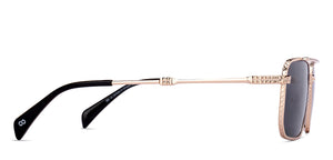 Gold Rectangle/ Square Full Rim Unisex Sunglasses by Vincent Chase Polarized-221883