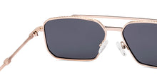 Load image into Gallery viewer, Gold Rectangle/ Square Full Rim Unisex Sunglasses by Vincent Chase Polarized-221883