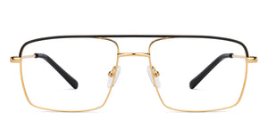 Gold Rectangle Full Rim Unisex Eyeglasses by Vincent Chase Online-206271