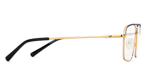 Gold Rectangle Full Rim Unisex Eyeglasses by Vincent Chase Online-206271