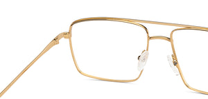 Gold Rectangle Full Rim Unisex Eyeglasses by Vincent Chase Online-206271