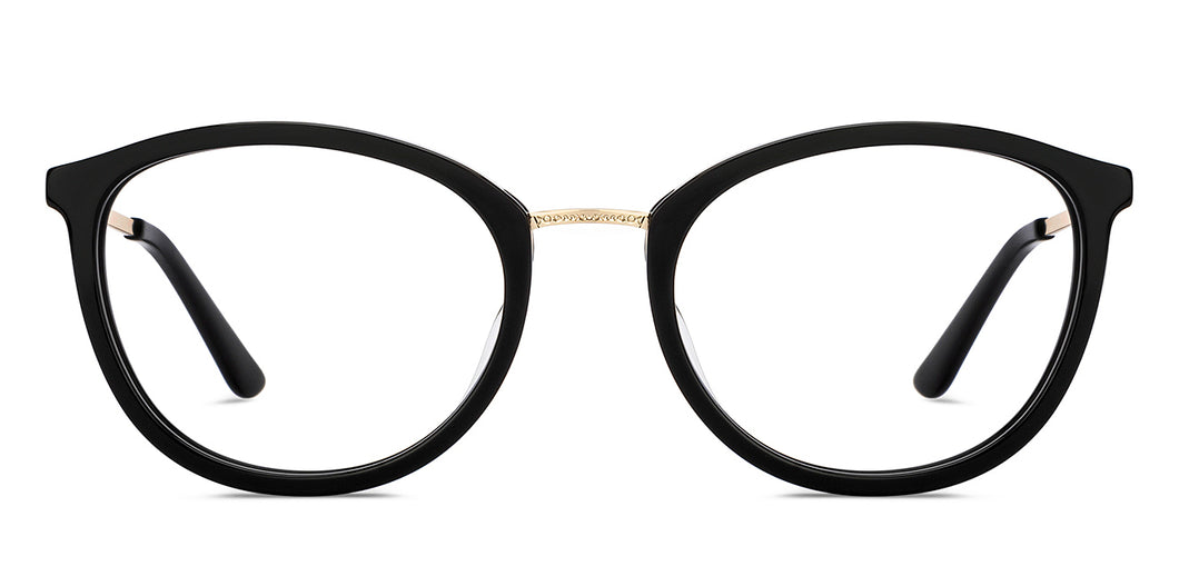 Black Round Full Rim Unisex Eyeglasses by Le Petit Lunetier-216924