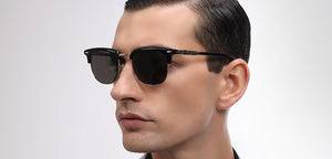 Black Clubmaster Full Rim Unisex Sunglasses by John Jacobs-217767