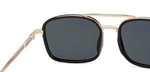 Gold Rectangle Full Rim Unisex Sunglasses by Vincent Chase-215945