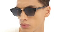 Load image into Gallery viewer, Black Clubmaster Full Rim Unisex Sunglasses by John Jacobs-216889