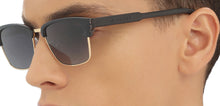 Load image into Gallery viewer, Black Clubmaster Full Rim Unisex Sunglasses by John Jacobs-216889