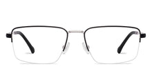 Load image into Gallery viewer, Black Silver Rectangle Half Rim Unisex Eyeglasses by Lenskart STUDIO-224351