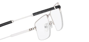 Black Silver Rectangle Half Rim Unisex Eyeglasses by Lenskart STUDIO-224351