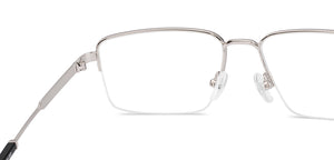 Black Silver Rectangle Half Rim Unisex Eyeglasses by Lenskart STUDIO-224351