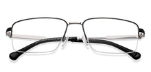 Load image into Gallery viewer, Black Silver Rectangle Half Rim Unisex Eyeglasses by Lenskart STUDIO-224351