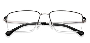 Black Silver Rectangle Half Rim Unisex Eyeglasses by Lenskart STUDIO-224351