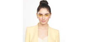 Gold Cat Eye Rimless Women Sunglasses by OJOS-205638
