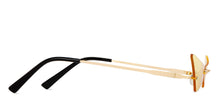 Load image into Gallery viewer, Gold Cat Eye Rimless Women Sunglasses by OJOS-205638