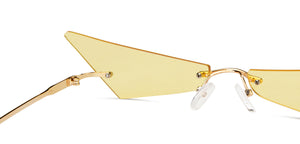 Gold Cat Eye Rimless Women Sunglasses by OJOS-205638