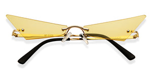 Gold Cat Eye Rimless Women Sunglasses by OJOS-205638