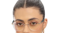 Load image into Gallery viewer, Gold Rectangle Rimless Unisex Eyeglasses by John Jacobs-213469